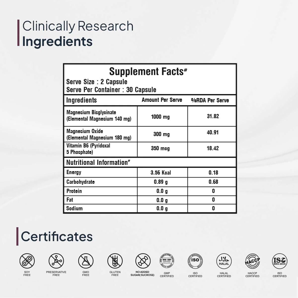 Magnesium Relax | Magnesium Oxide, Magnesium Bisglycinate & Vitamin B6 - Image 5