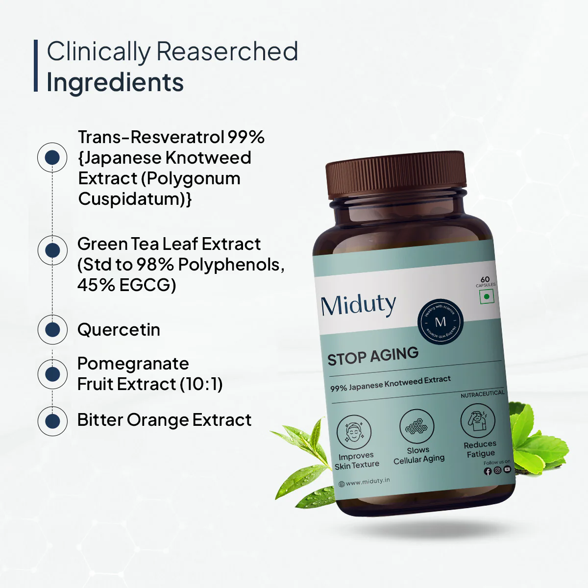 Stop Aging | Trans-Resveratrol 99% | Antioxidant Supplement for Skin - Image 4