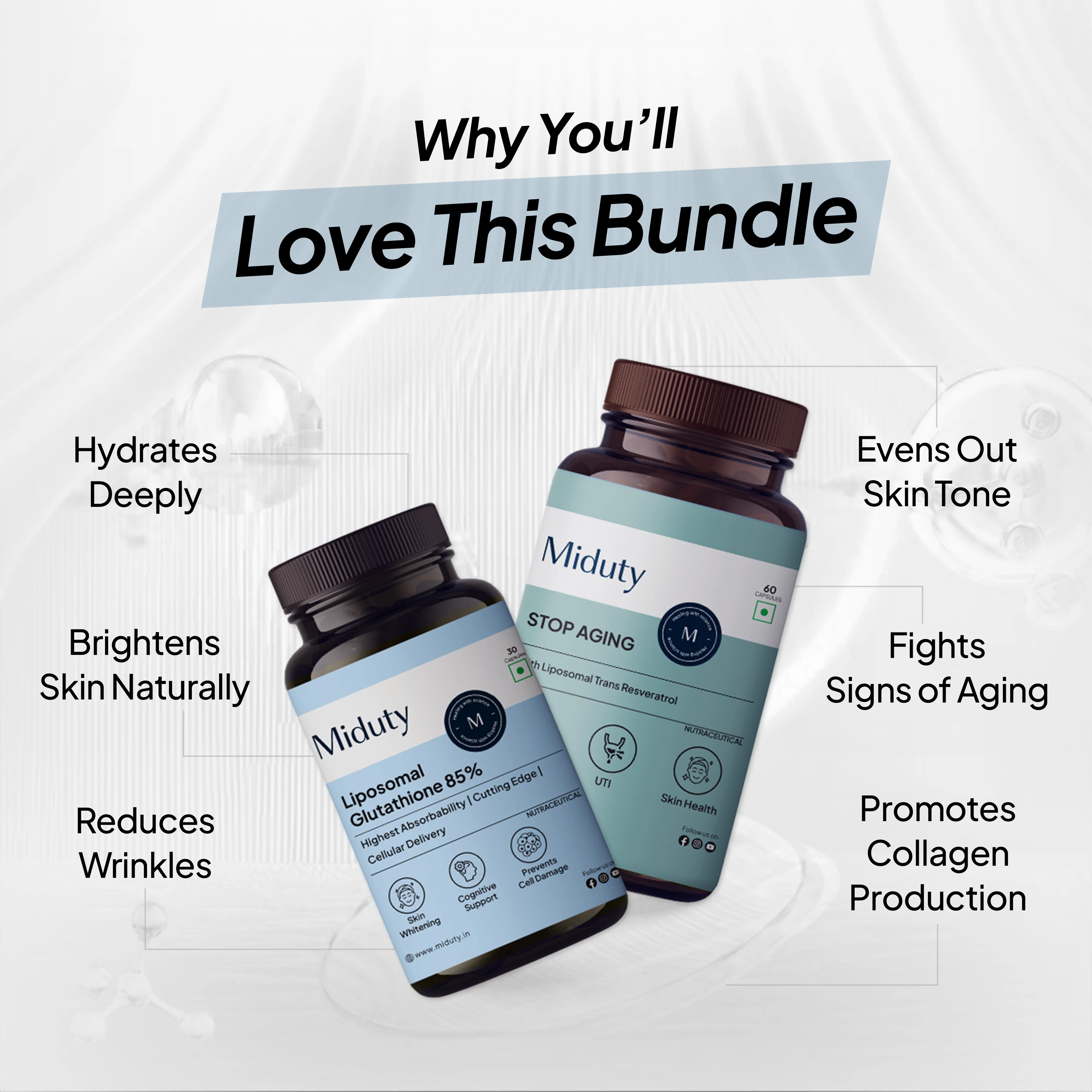 Skin Brightening Bundle | Glutathione 85% + Stop Aging - Image 2