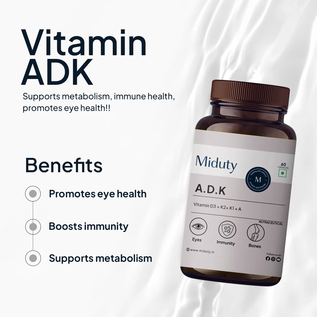Vitamin ADK | 5000 IU | Vitamin A, K1, K2 & D3 Capsules - Image 12
