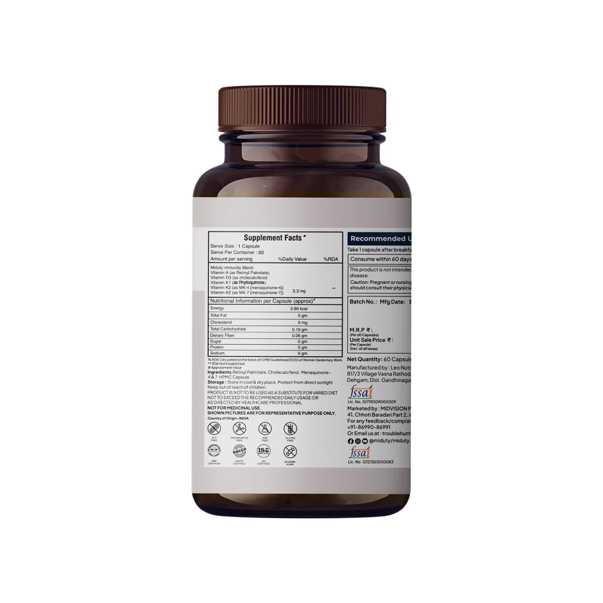 Vitamin ADK | 5000 IU | Vitamin A, K1, K2 & D3 Capsules - Image 14