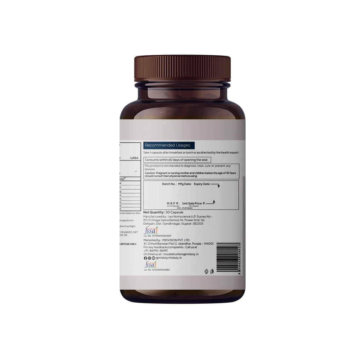 Vitamin ADK | 5000 IU | Vitamin A, K1, K2 & D3 Capsules - Image 5