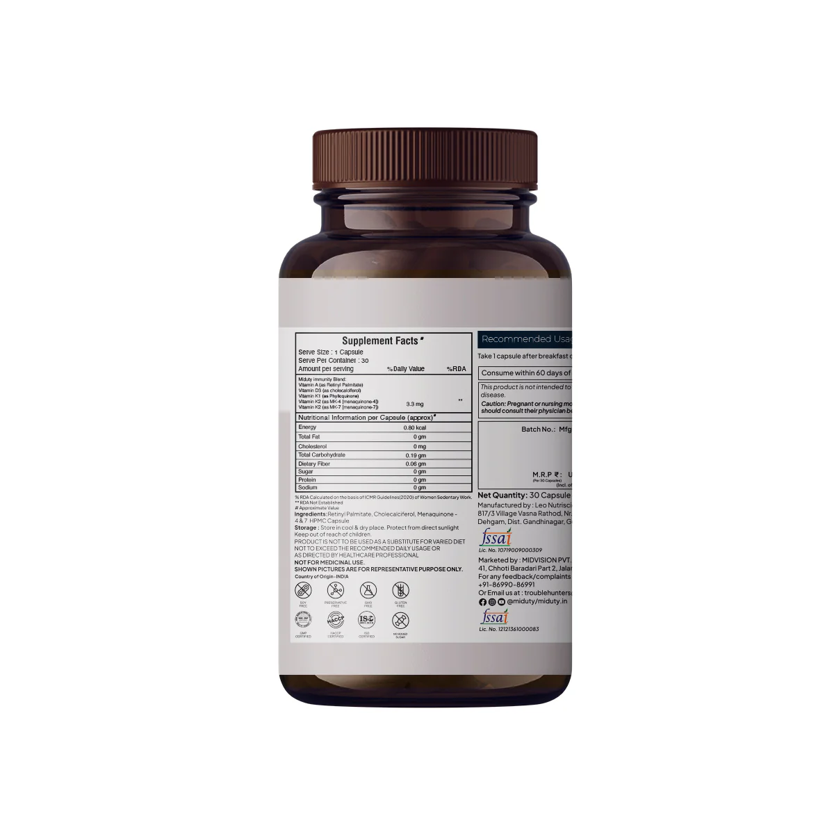 Vitamin ADK | 5000 IU | Vitamin A, K1, K2 & D3 Capsules - Image 7