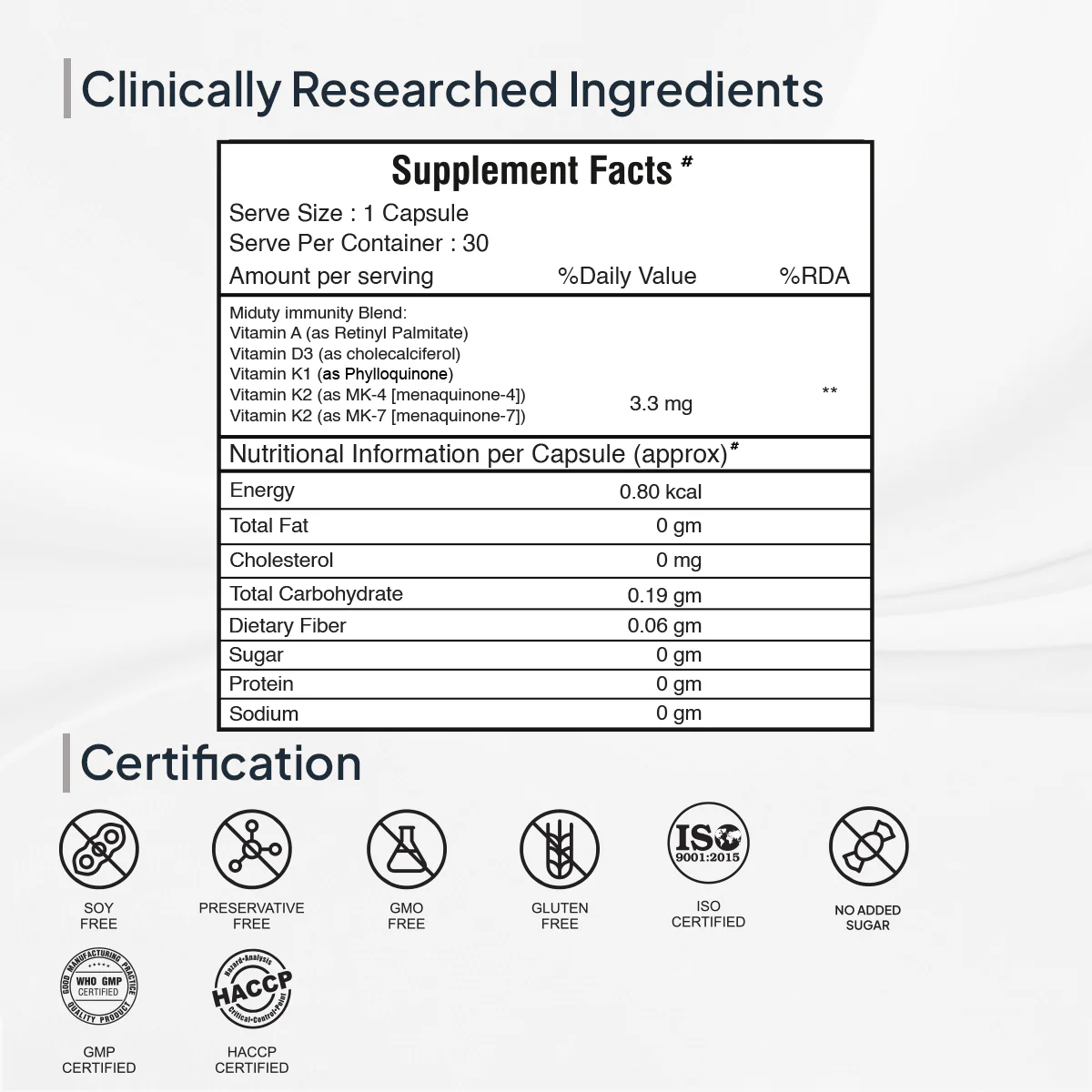Vitamin ADK | 5000 IU | Vitamin A, K1, K2 & D3 Capsules - Image 8